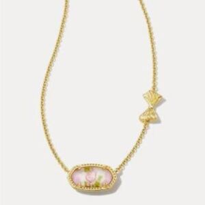 Gold and Pink Pendant Necklace